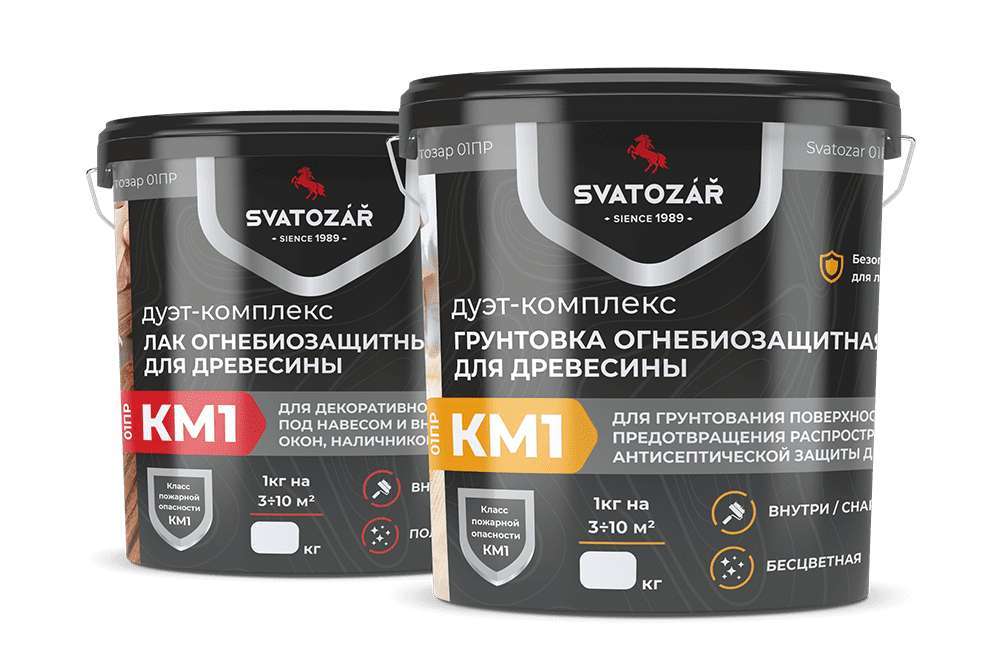 Огнебиозащитная грунтовка для древесины SVATOZAR СВ–01ПР ДУЭТ Огнебиозащитная грунтовка для древесины SVATOZAR СВ–01ПР ДУЭТ